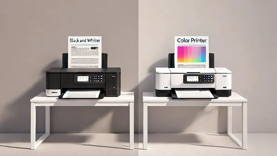 مقایسه کارایی چاپ در پرینترهای سیاه و سفید و رنگی